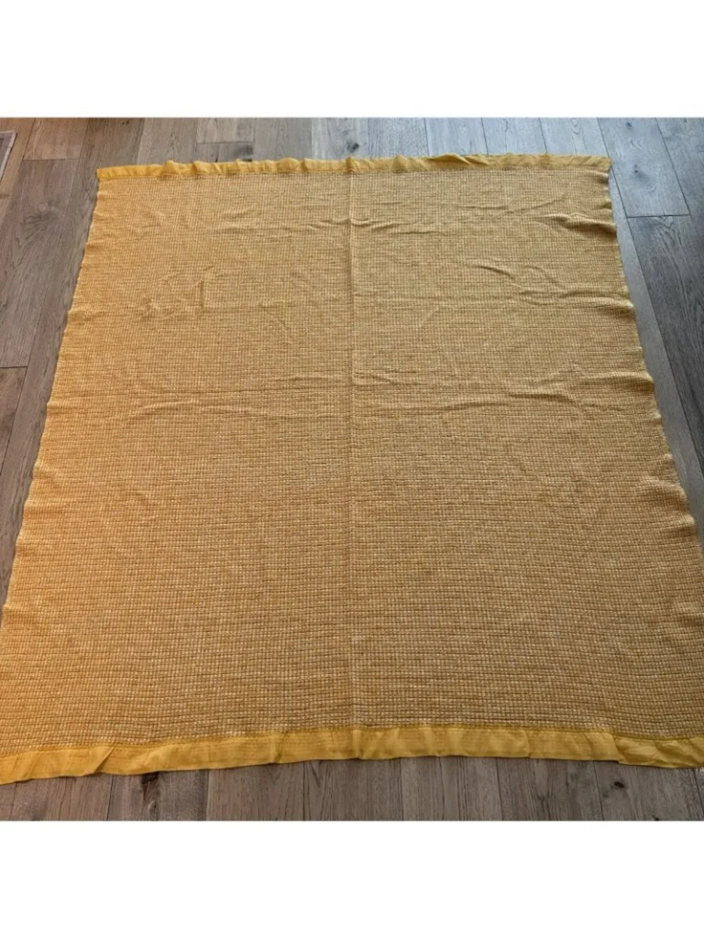 Vintage Acrylic Waffle Weave Blanket Harvest Gold 76